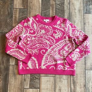 Lovely Melody Pink and Cream Paisley Sweater